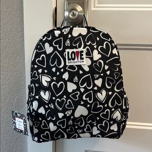 NWT Love Brighton Black and White Heart Endless Love Mini Backpack